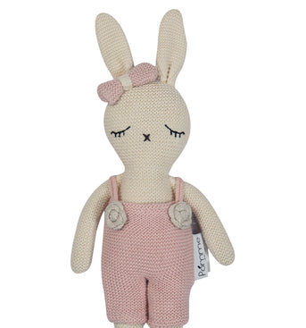 Knitted Soft Toy Ivory Blush Doll With Dress