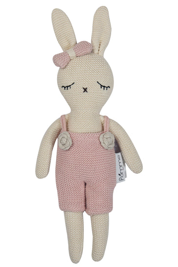 Knitted Soft Toy Ivory Blush Doll With Dress