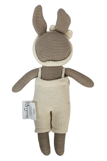 Knitted Soft Toy Ivory Beige Doll With Dress