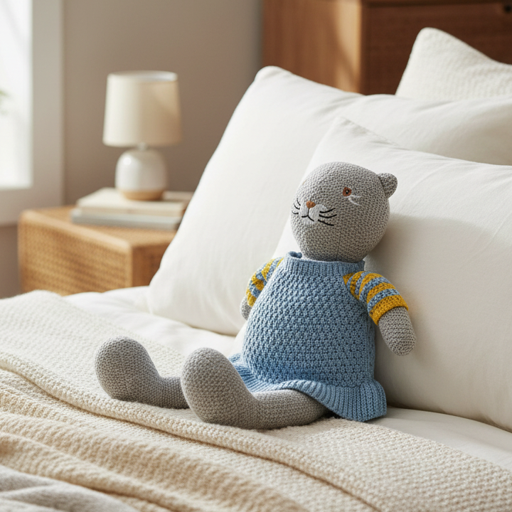 Pomme Cotton Knitted Dressed Cat
