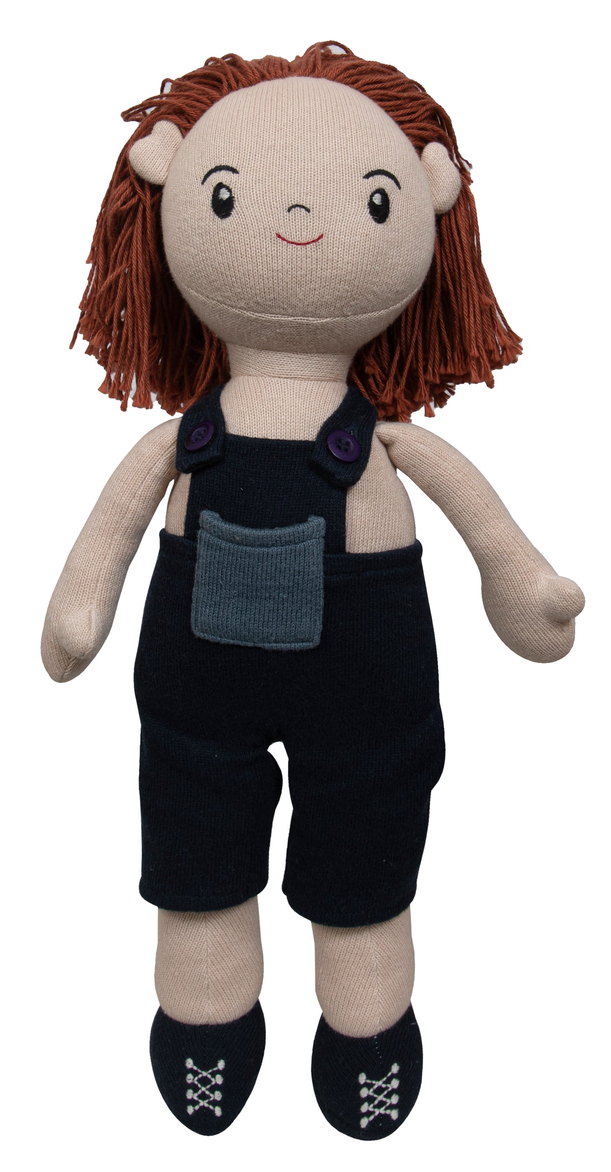 Pomme Cotton Knitted Doll in Dungarees