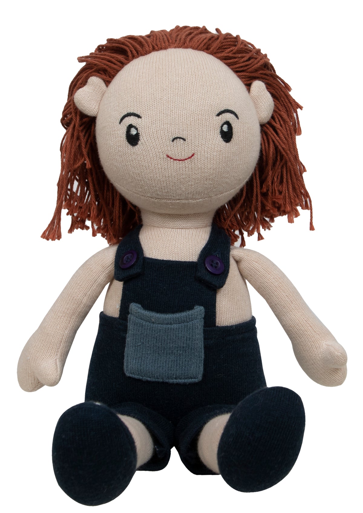 Pomme Cotton Knitted Doll in Dungarees