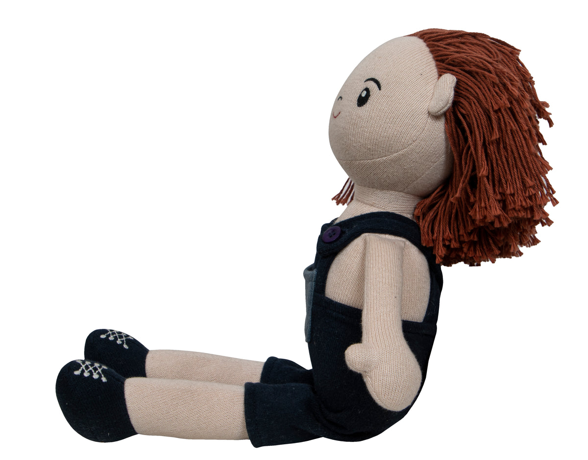 Pomme Cotton Knitted Doll in Dungarees