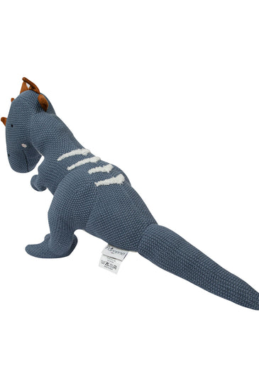 Knitted Soft Toy Blue Dino