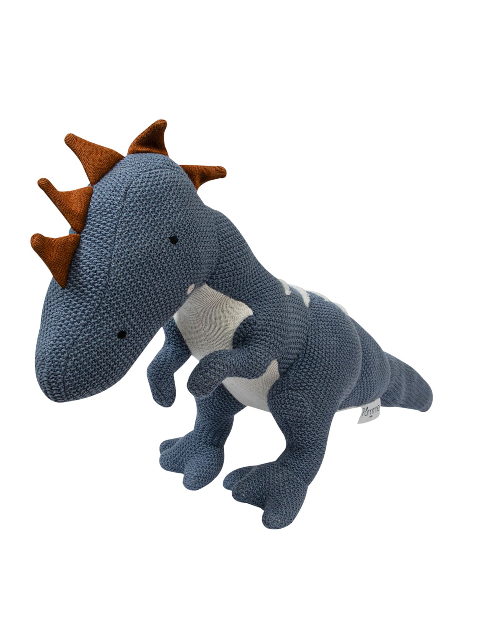 Knitted Soft Toy Blue Dino