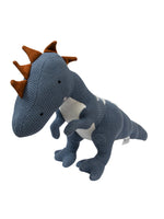 Load image into Gallery viewer, Knitted Soft Toy Blue Dino