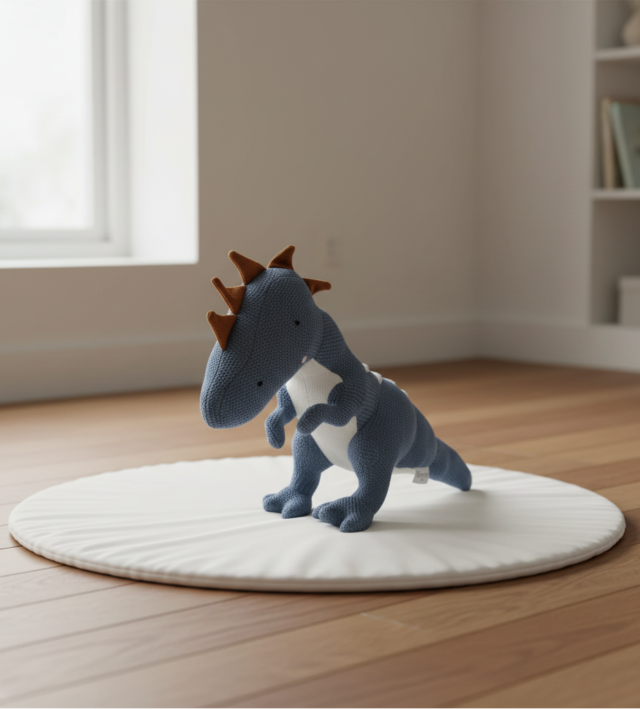 Pomme Soft Knitted Blue Dino