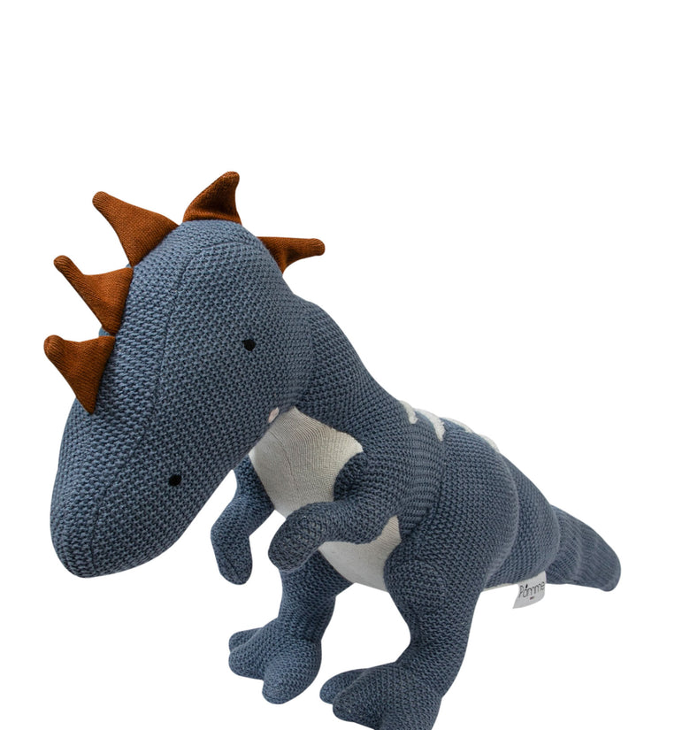 Knitted Soft Toy Blue Dino