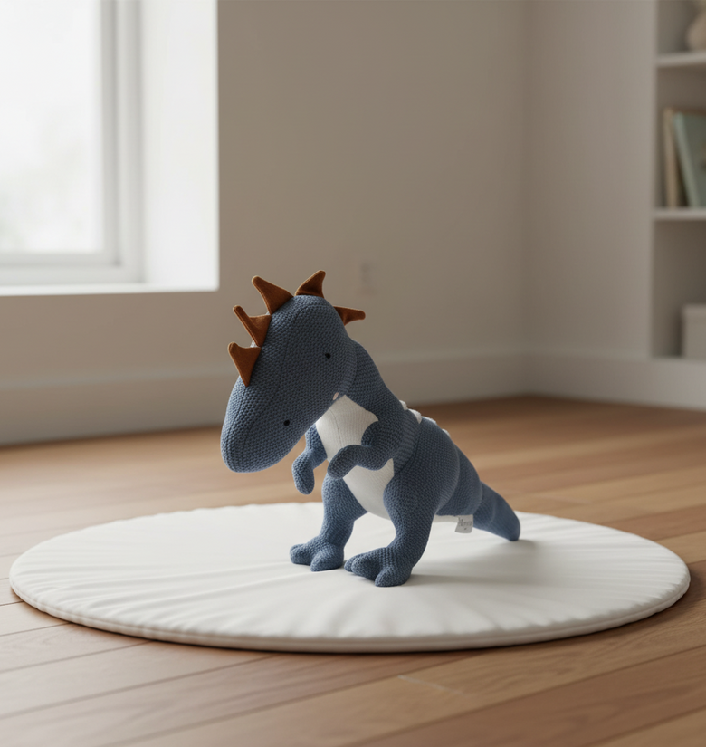 Pomme Soft Knitted Blue Dino
