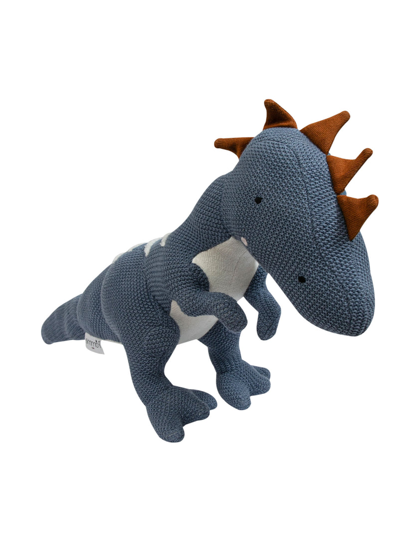 Knitted Soft Toy Blue Dino