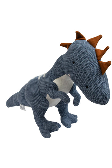 Knitted Soft Toy Blue Dino
