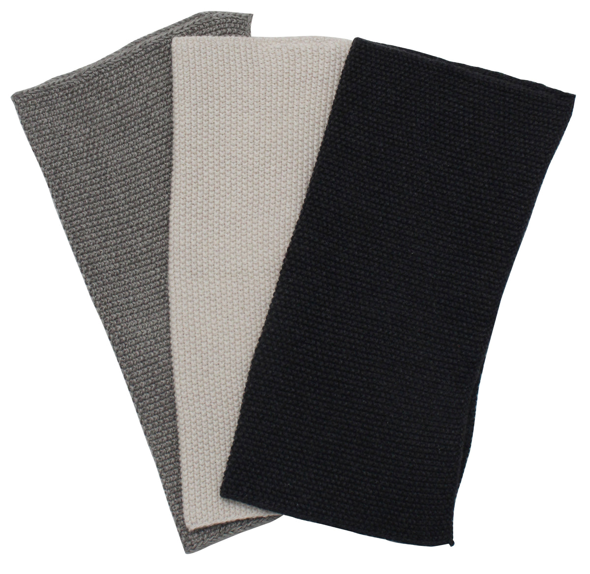 Pomme Pebble Knit Dish Towels (Ivory/Grey/Dk Grey)