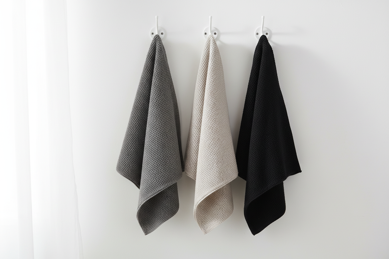 Pomme Pebble Knit Dish Towels (Ivory/Grey/Dk Grey)