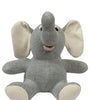 Knitted Soft Toy Grey Sitting Elephant