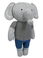 Load image into Gallery viewer, Knitted Soft Toy Grey Elephant