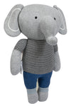 Knitted Soft Toy Grey Elephant