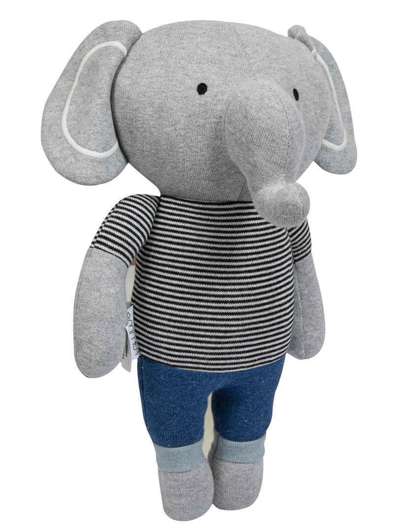 Knitted Soft Toy Grey Elephant