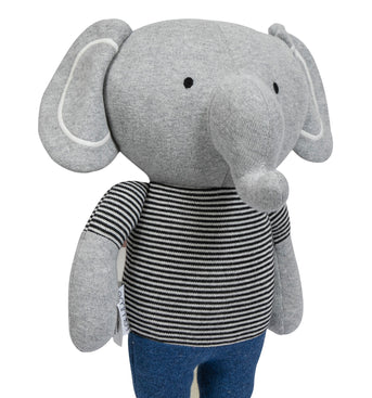 Knitted Soft Toy Grey Elephant