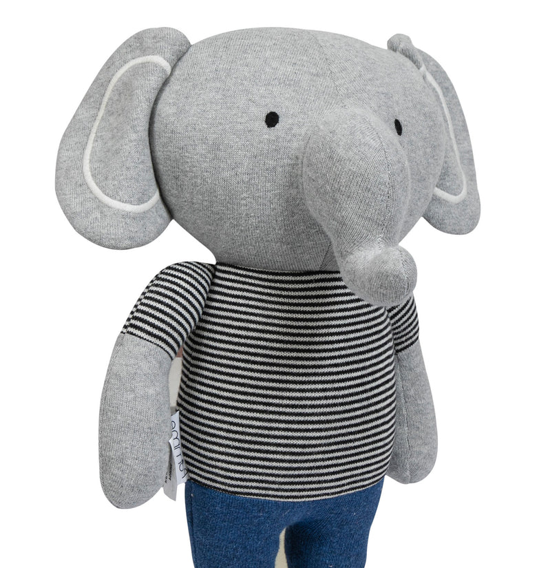 Knitted Soft Toy Grey Elephant