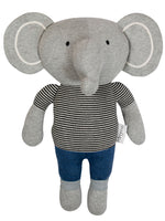 Load image into Gallery viewer, Knitted Soft Toy Grey Elephant
