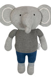 Knitted Soft Toy Grey Elephant
