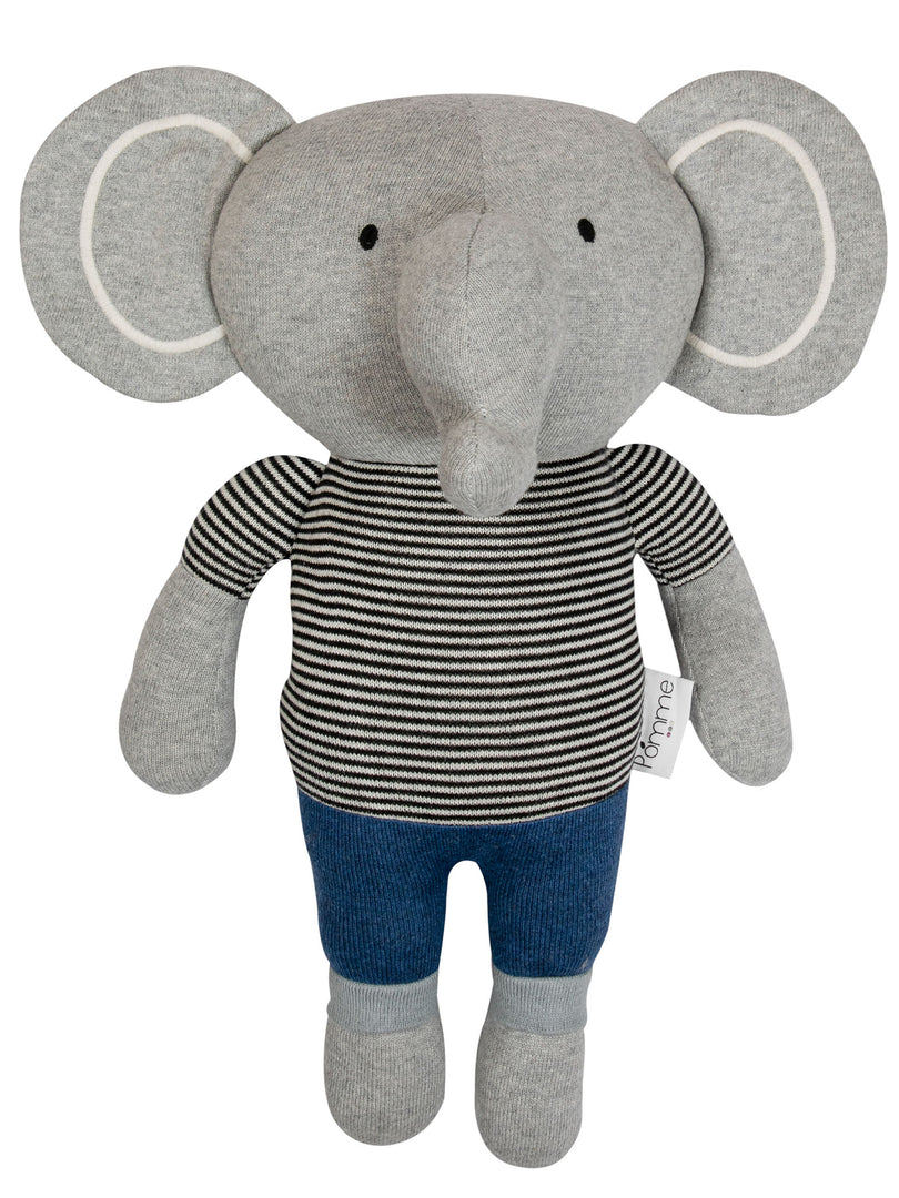 Knitted Soft Toy Grey Elephant