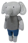 Knitted Soft Toy Grey Elephant