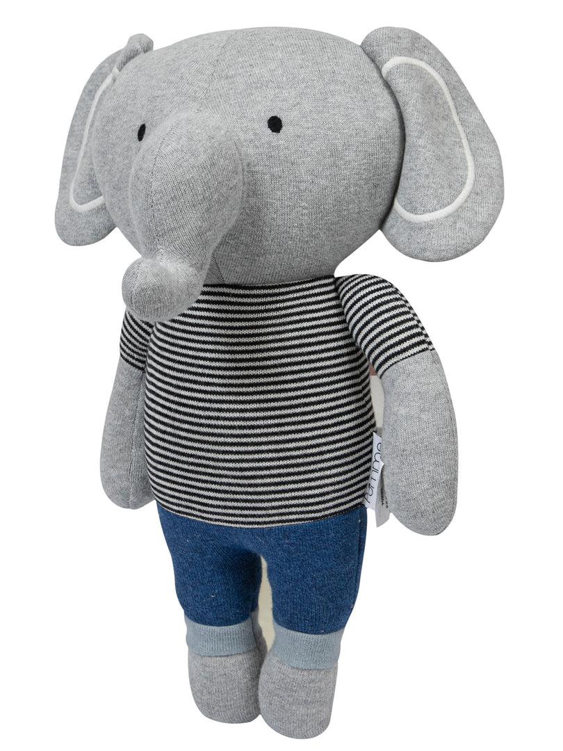 Knitted Soft Toy Grey Elephant