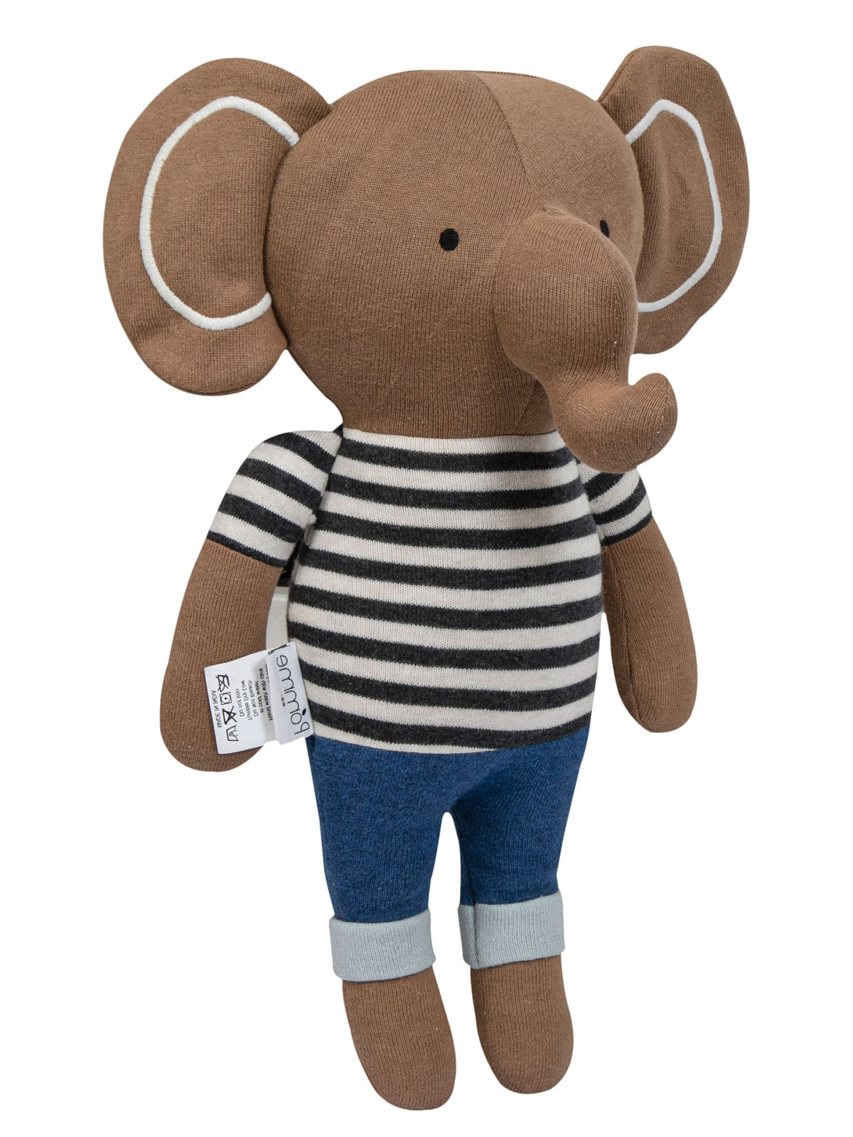 Pomme Soft Knitted Dressed Elephant (Brown)