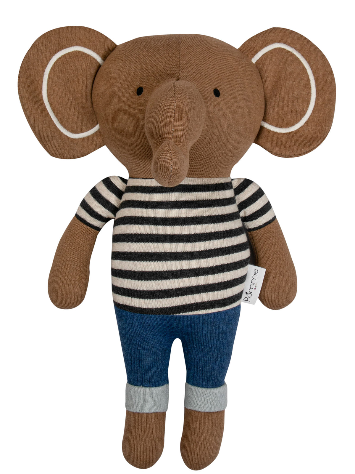 Pomme Soft Knitted Dressed Elephant (Brown)