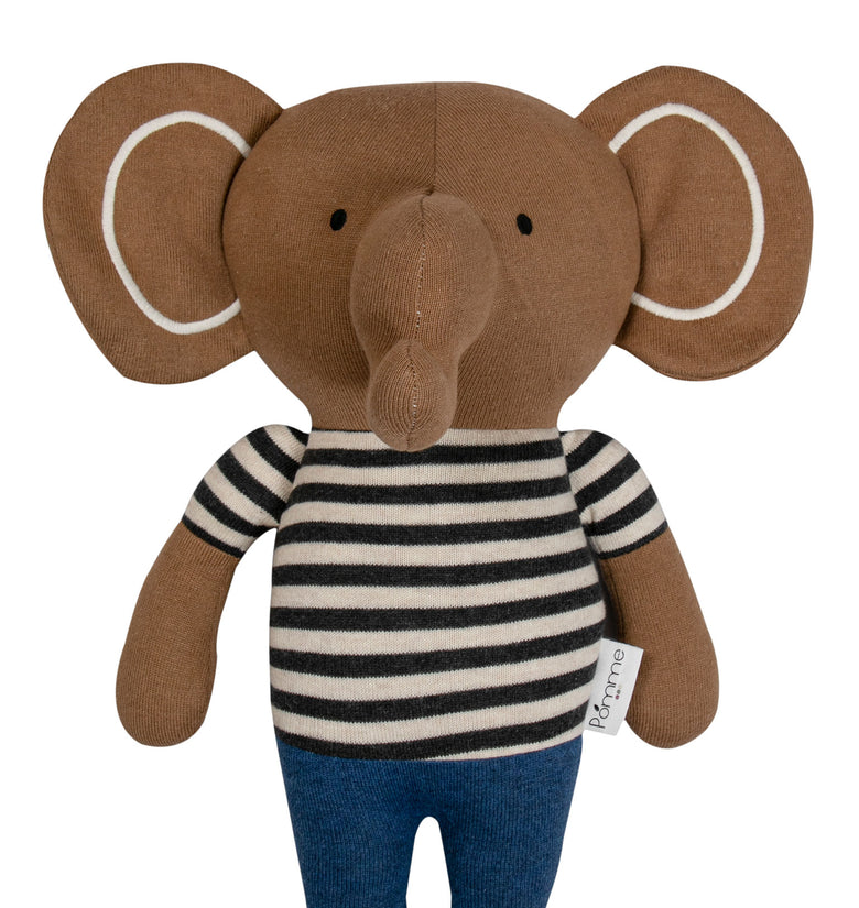 Knitted Soft Toy Brown Elephant