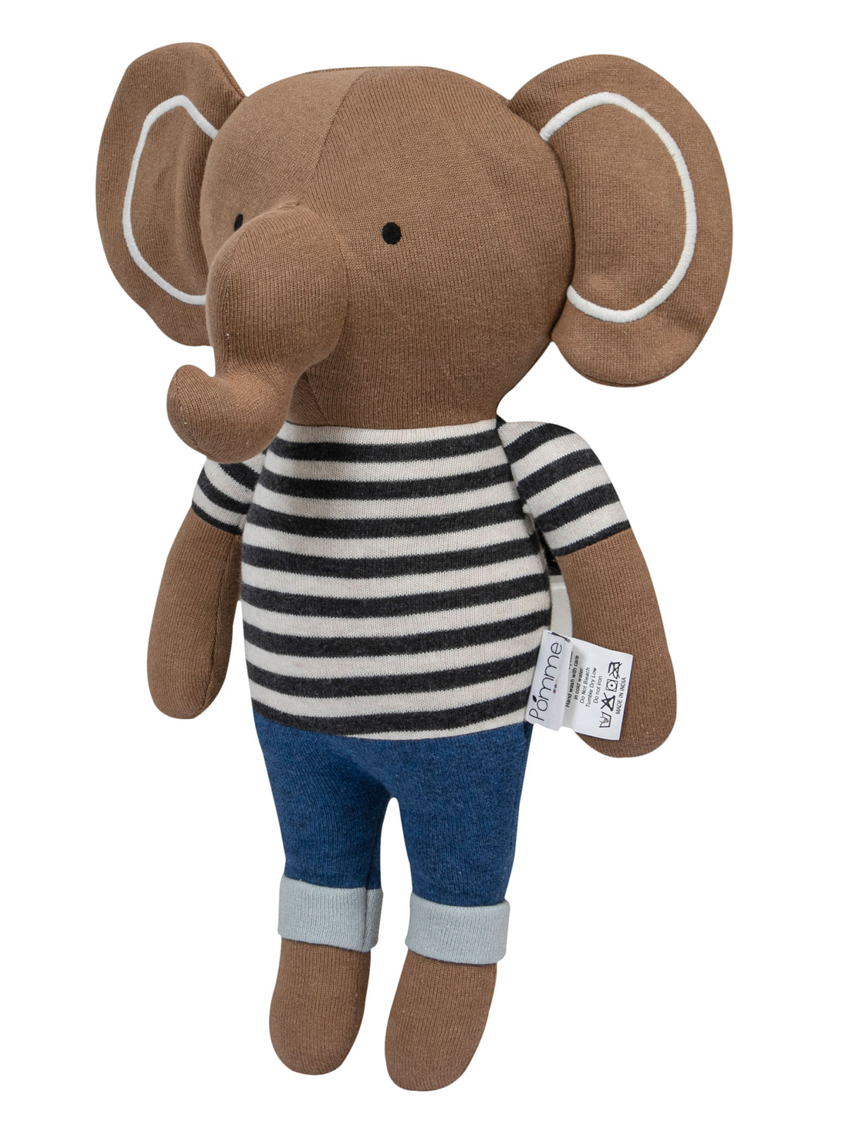 Pomme Soft Knitted Dressed Elephant (Brown)