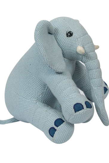 Knitted Soft Serene Sky Blue Elephant Toy