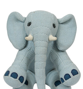 Knitted Soft Serene Sky Blue Elephant Toy