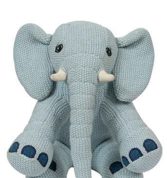 Knitted Soft Serene Sky Blue Elephant Toy