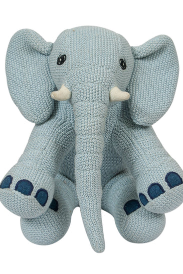 Knitted Soft Serene Sky Blue Elephant Toy