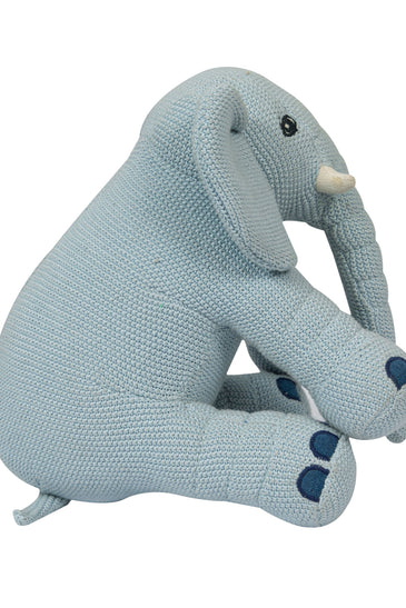 Knitted Soft Serene Sky Blue Elephant Toy