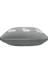 Pomme Cotton Knitted Decorative Cushion Cover Grey Ivory Rabbit Pattern
