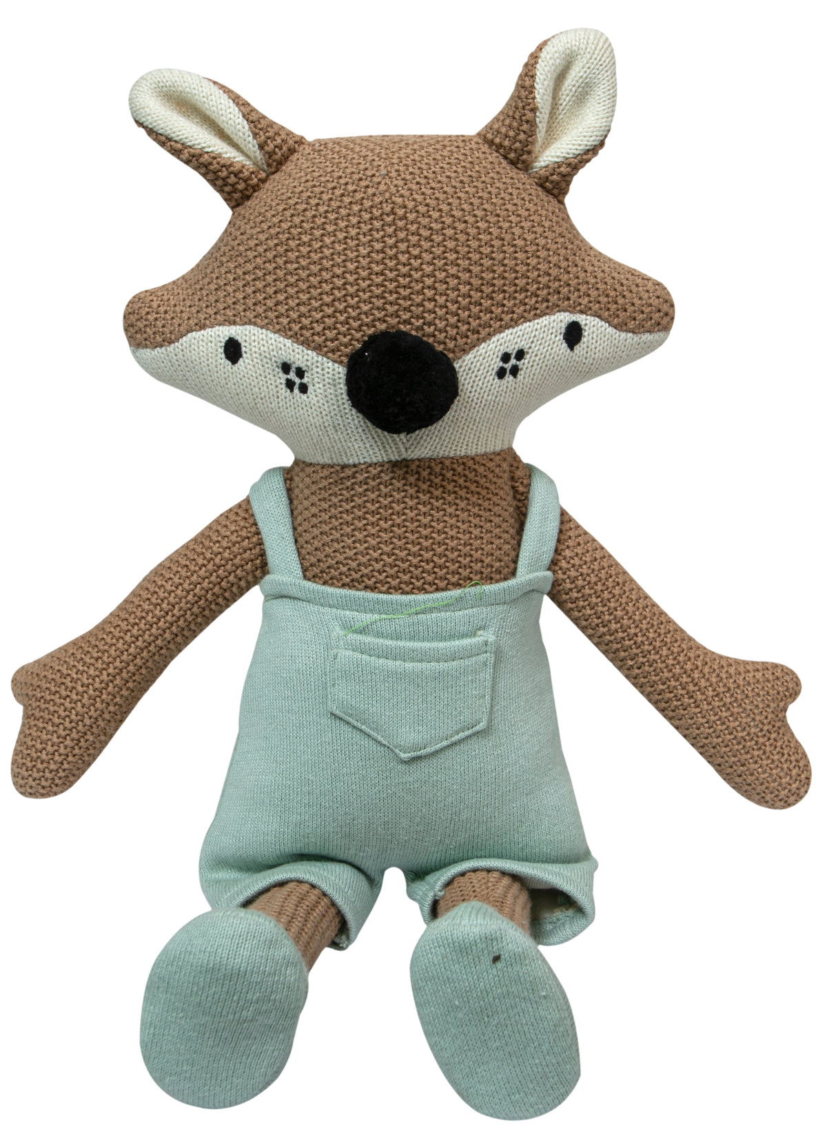 Pomme Cotton Knitted Fox in Dungaree