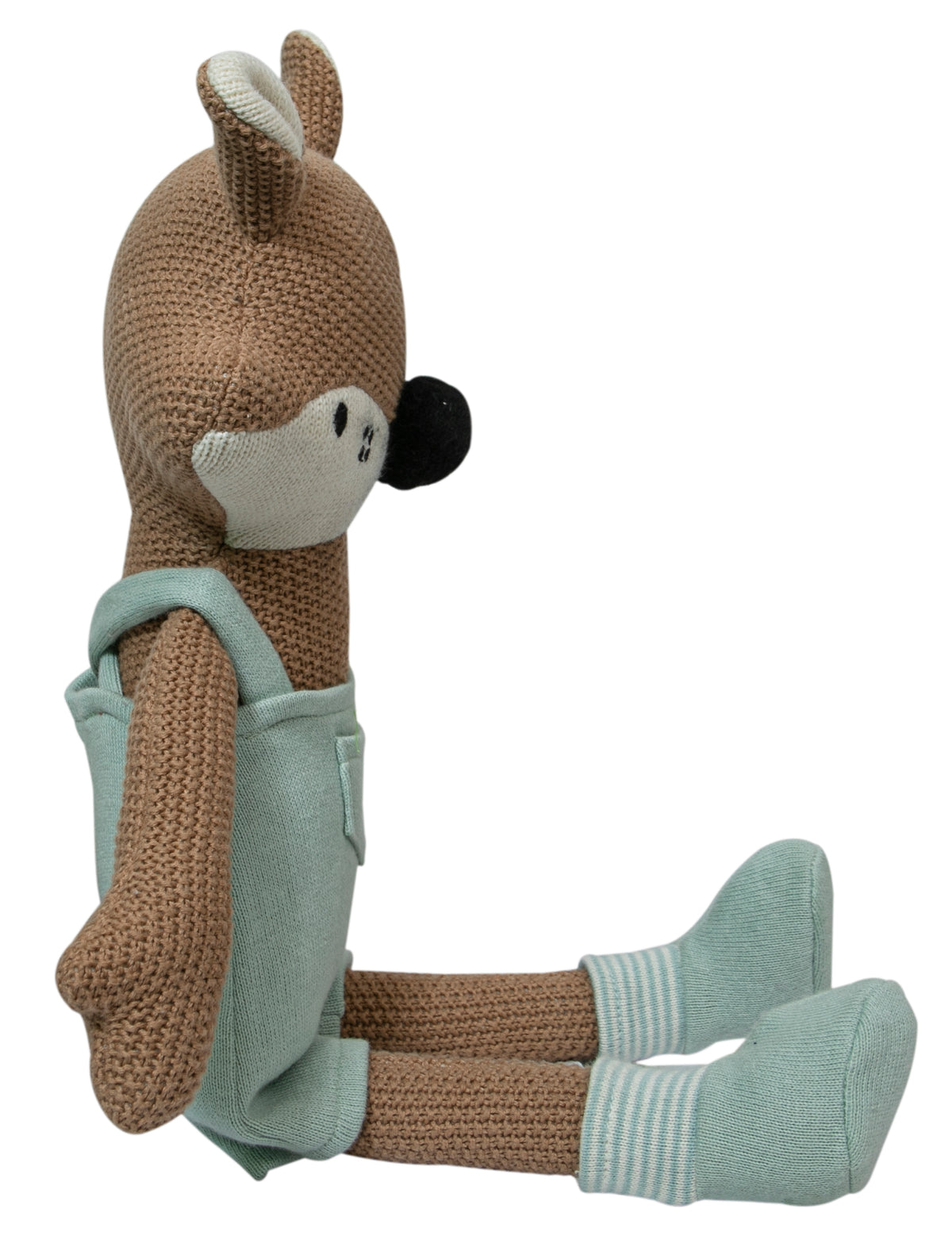 Pomme Cotton Knitted Fox in Dungaree