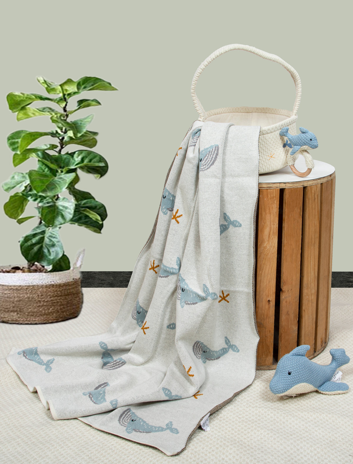 Pomme Cotton Knitted Whale Gift Set