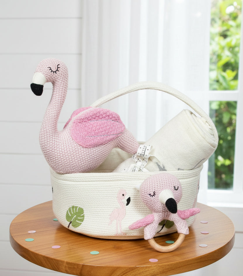 Pomme Cotton Knitted Flamingo Gift Set