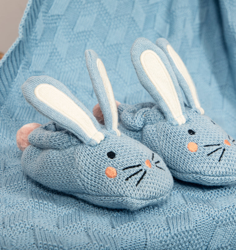 Knitted Vegetable Gift Set Ivory Mineral Blue