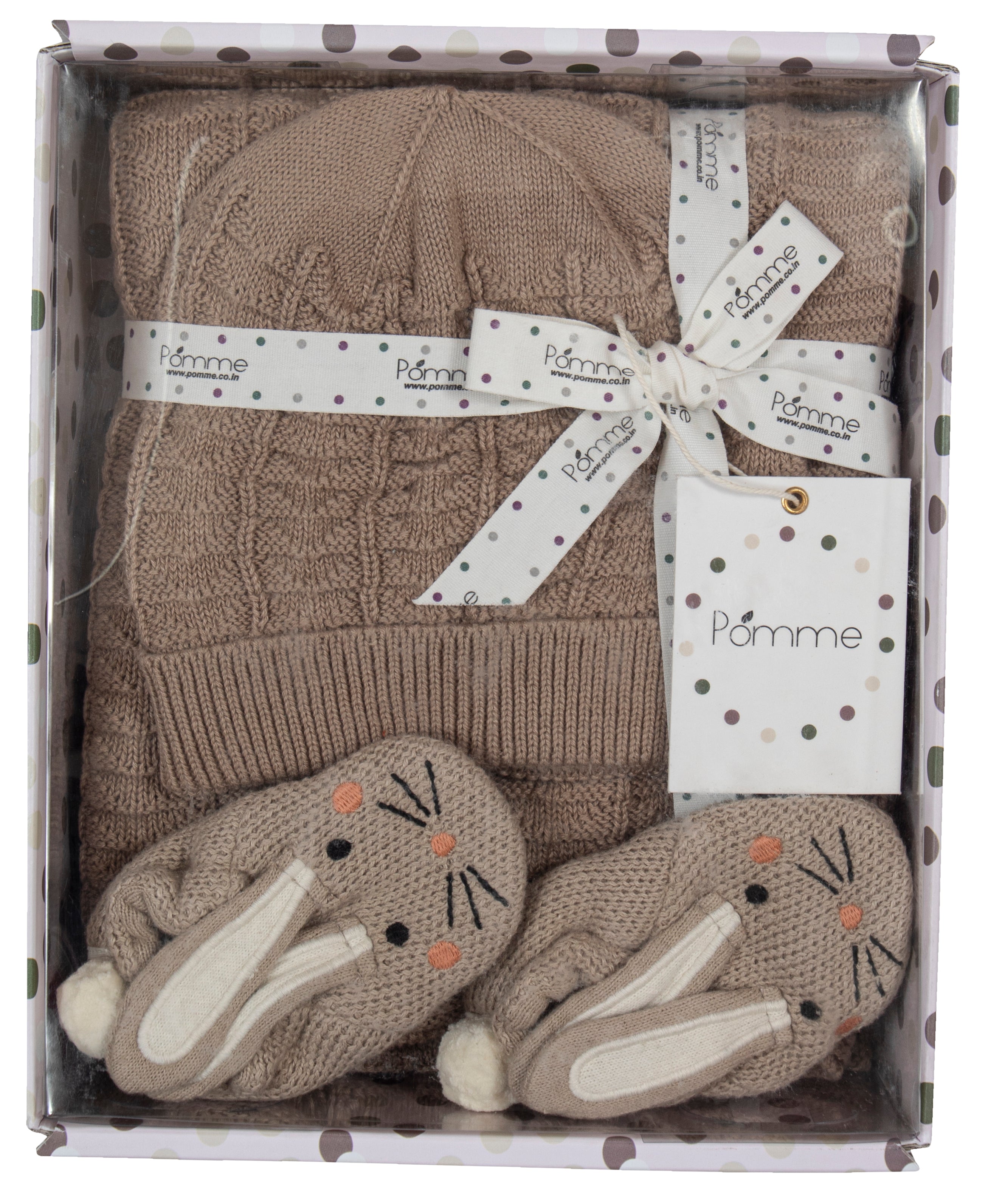 Knitted Baby Gift Set Ivory Lt. Khaki