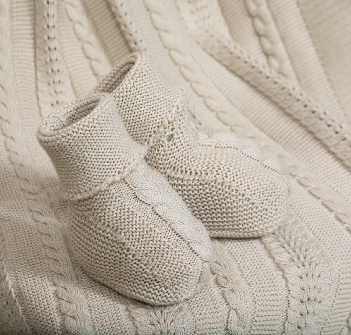 Pomme Cotton Knitted Baby Gift Set Cream
