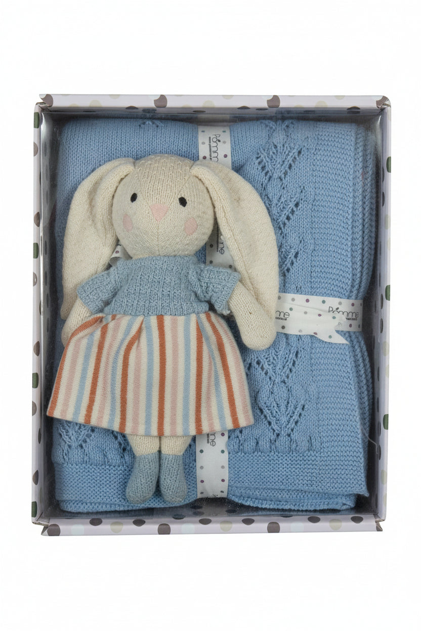 Pomme Cotton Knitted Bunny Doll Gift Set