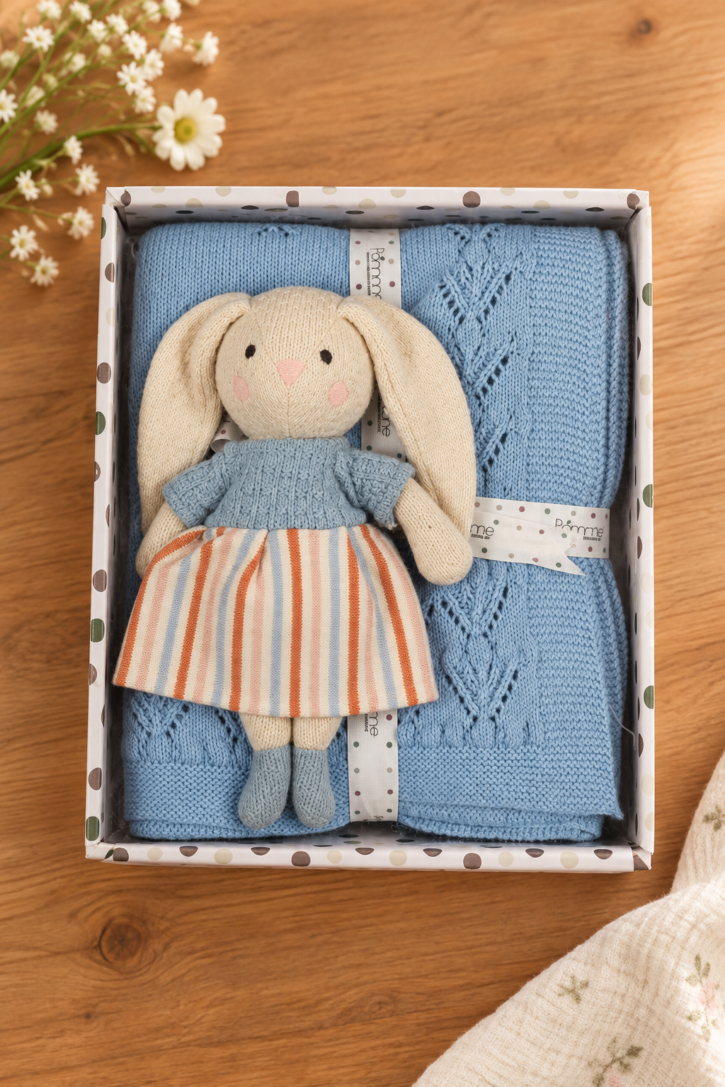 Pomme Cotton Knitted Bunny Doll Gift Set