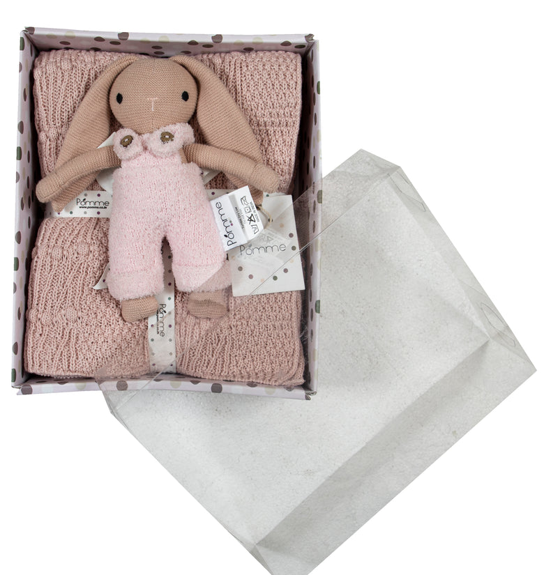 Knitted Baby Gift Set Pale Whispar Vert Pink Parfait Pink