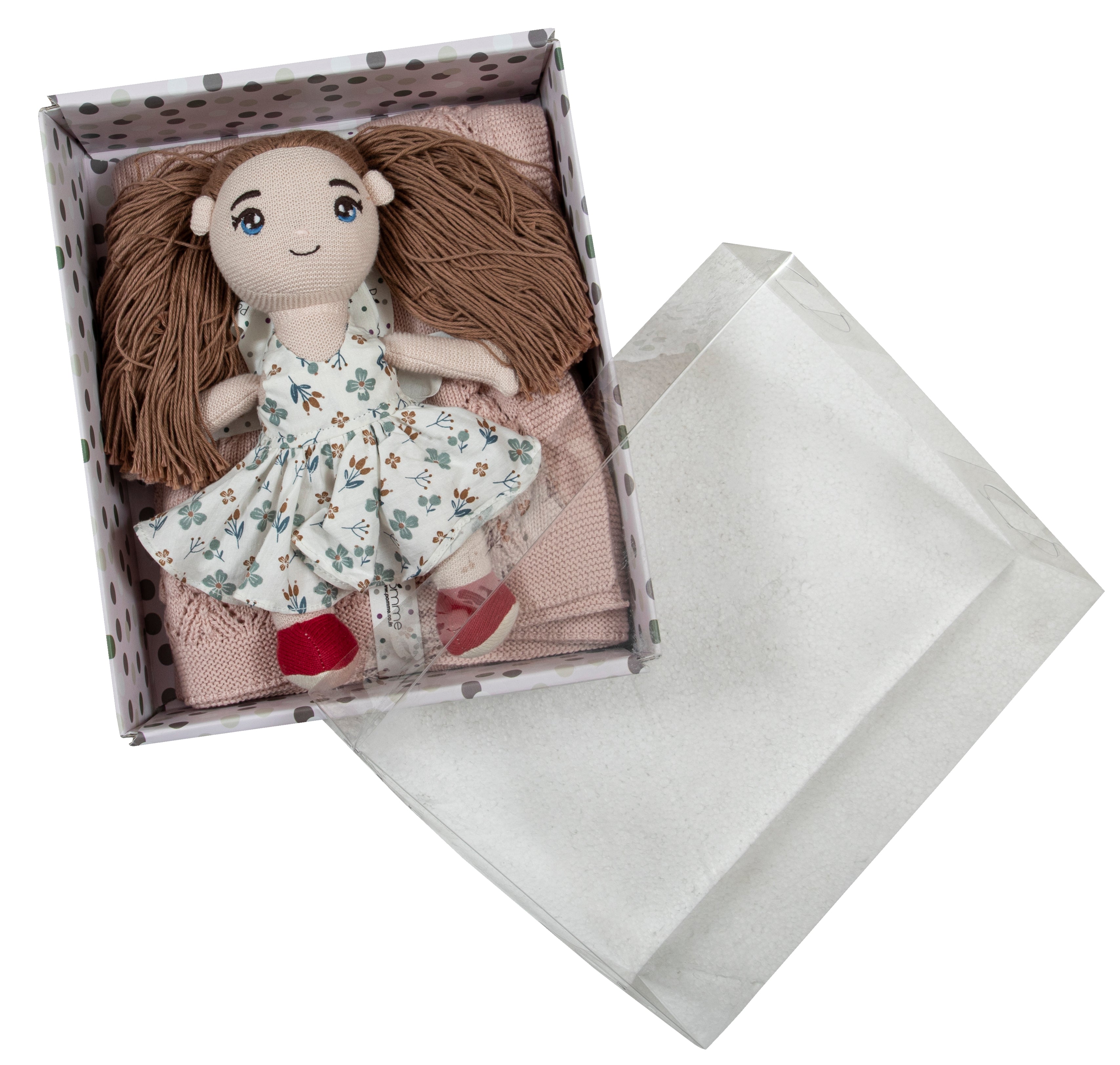 Knitted Baby Gift Set Ivory Blood Red Vert Pink