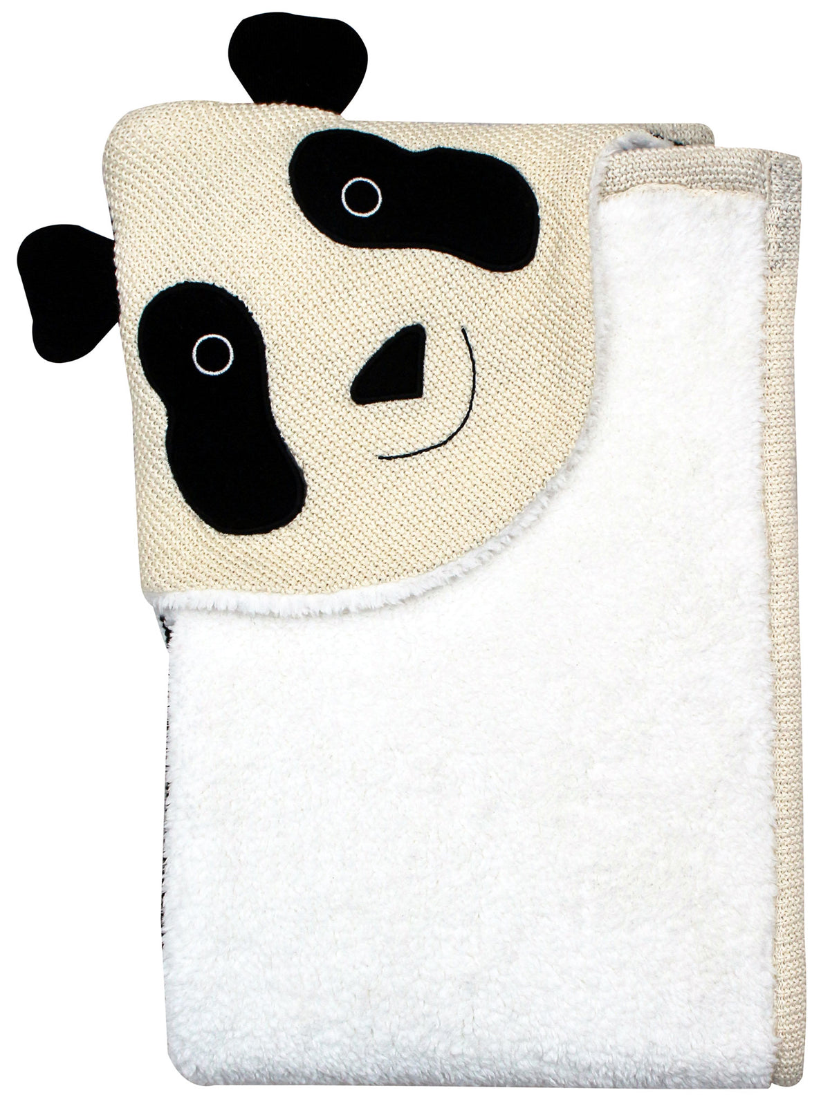Pomme Cotton Knitted Panda Hooded Blanket